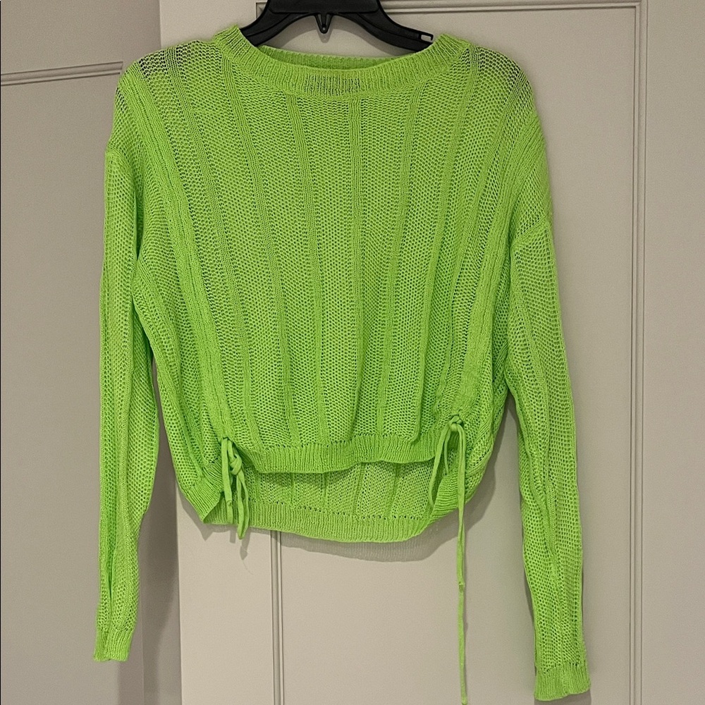 Lulu's Vibrant Lime Knit Top